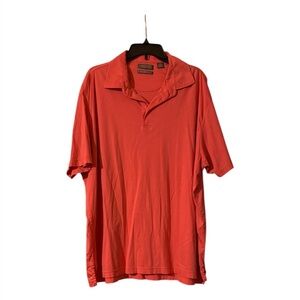 Daniel Cremieux 100% cotton Men's Coral-Red salmon Short-Sleeve Polo (OLCC)